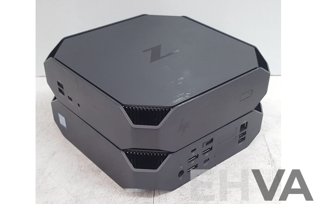 HP Z2 Mini G4 Intel Core i7 (8700) 3.20GHz-4.60GHz 6-Core CPU Desktop Computer - Lot of Two