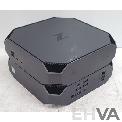 HP Z2 Mini G4 Intel Core i7 (8700) 3.20GHz-4.60GHz 6-Core CPU Desktop Computer - Lot of Two