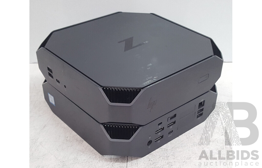 HP Z2 Mini G4 Intel Core i7 (8700) 3.20GHz-4.60GHz 6-Core CPU Desktop Computer - Lot of Two