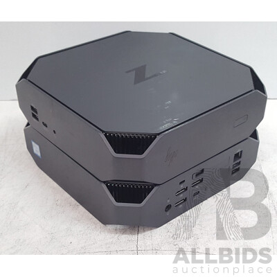 HP Z2 Mini G4 Intel Core i7 (8700) 3.20GHz-4.60GHz 6-Core CPU Desktop Computer - Lot of Two