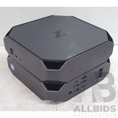 HP Z2 Mini G4 Intel Core i7 (8700) 3.20GHz-4.60GHz 6-Core CPU Desktop Computer - Lot of Two
