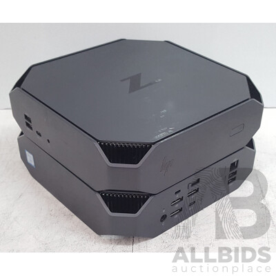 HP Z2 Mini G4 Intel Core i7 (8700) 3.20GHz-4.60GHz 6-Core CPU Desktop Computer - Lot of Two