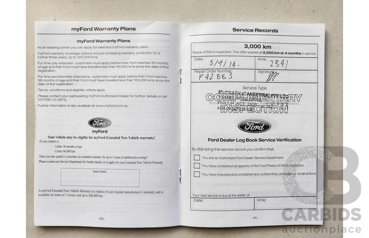 7/2014 Ford Mondeo Zetec MC 5d Hatchback White 2.0L