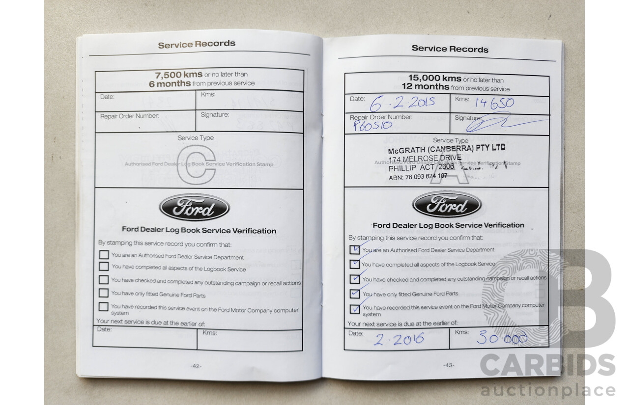 7/2014 Ford Mondeo Zetec MC 5d Hatchback White 2.0L