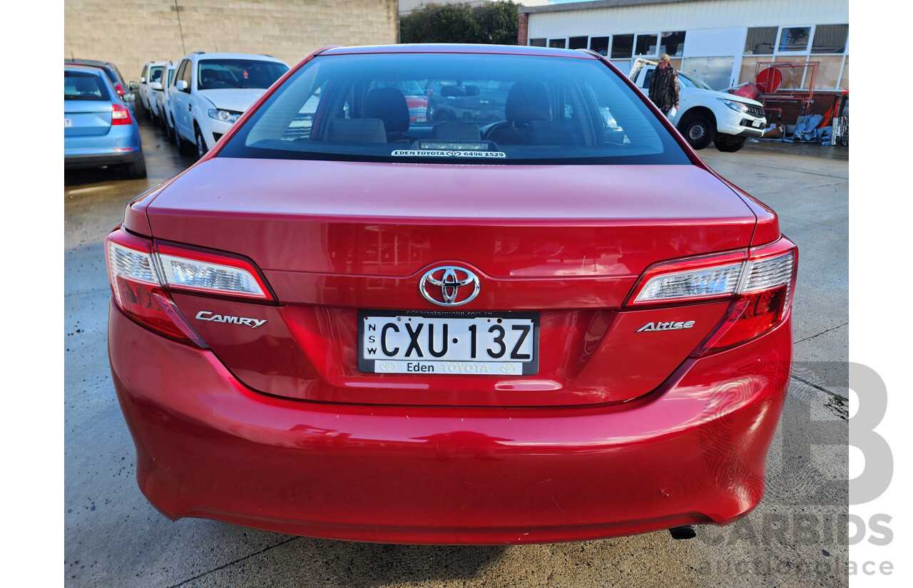 7/2012 Toyota Camry Altise ASV50R 4d Sedan Red 2.5L