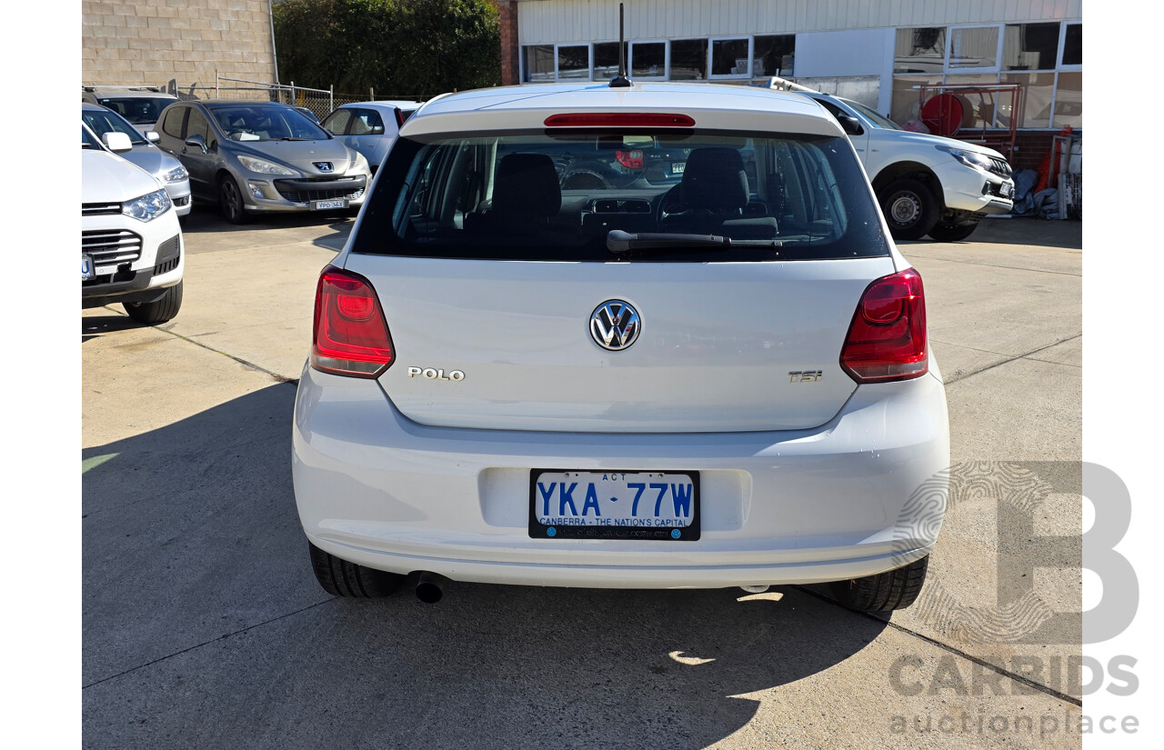 4/2014 Volkswagen Polo 77 TSI Comfortline 6R MY14 5d Hatchback White Turbo 1.2L