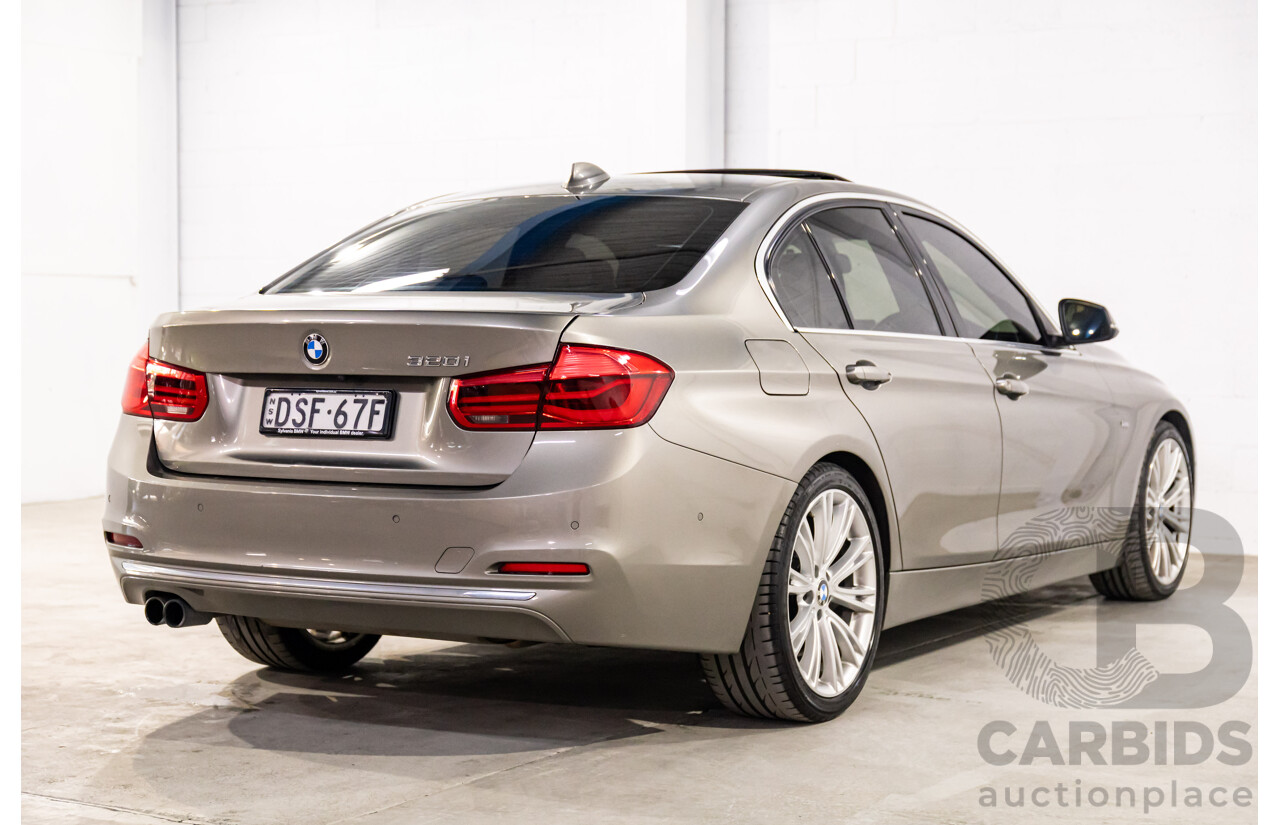06/2017 BMW 320i Luxury Line (RWD) F30 LCI MY18 4d Sedan Platinum Silver Metallic Turbo 2.0L