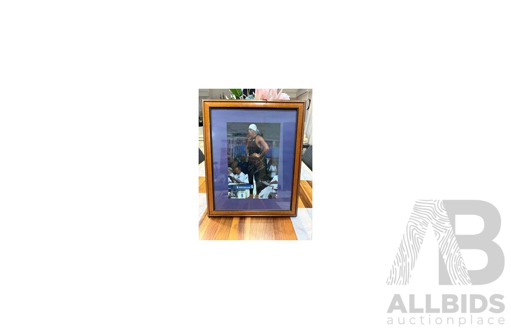Grant Hackett Framed Personally Signed Photo Australian Championships