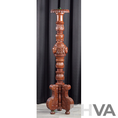 Large Heavily Carved Torchère