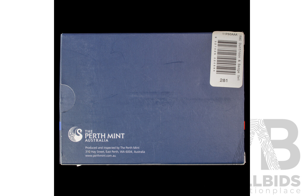 Australian Perth Mint 2011 Silver Proof Coin & Badge Set, Centenary of RMC Duntroon .999