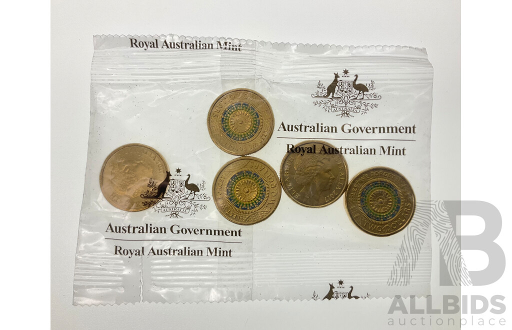 Australian RAM 2017 UNC Two Dollar Coins, Lest We Forget