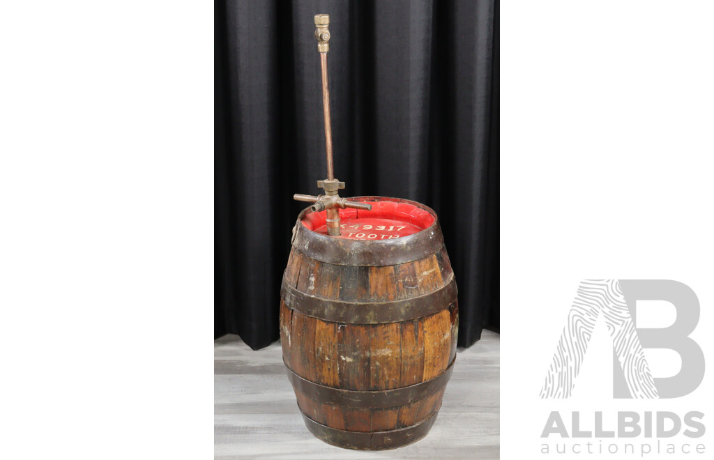 Vintage Timber Tooth and Co Beer Keg with Brass Tap