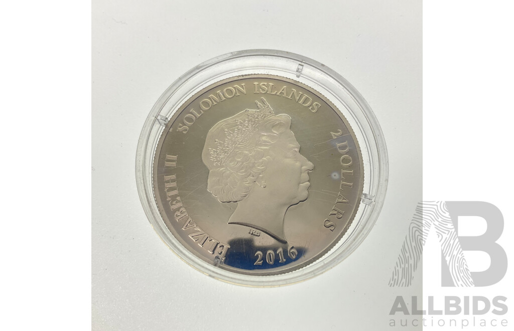 Solomon Islands 2016 Silver Two Dollar Coin, Ancient Egypt Necropolis of Saqqara .925