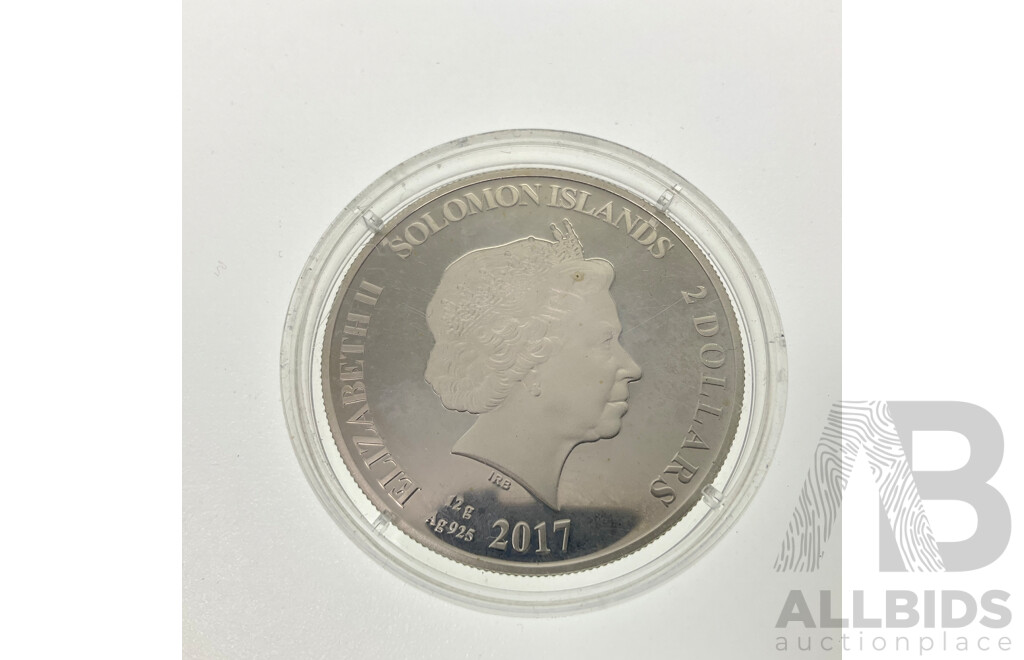 Solomon Islands 2016 Silver Two Dollar Coin, Ancient Egypt Temple of Kom Ombo .925