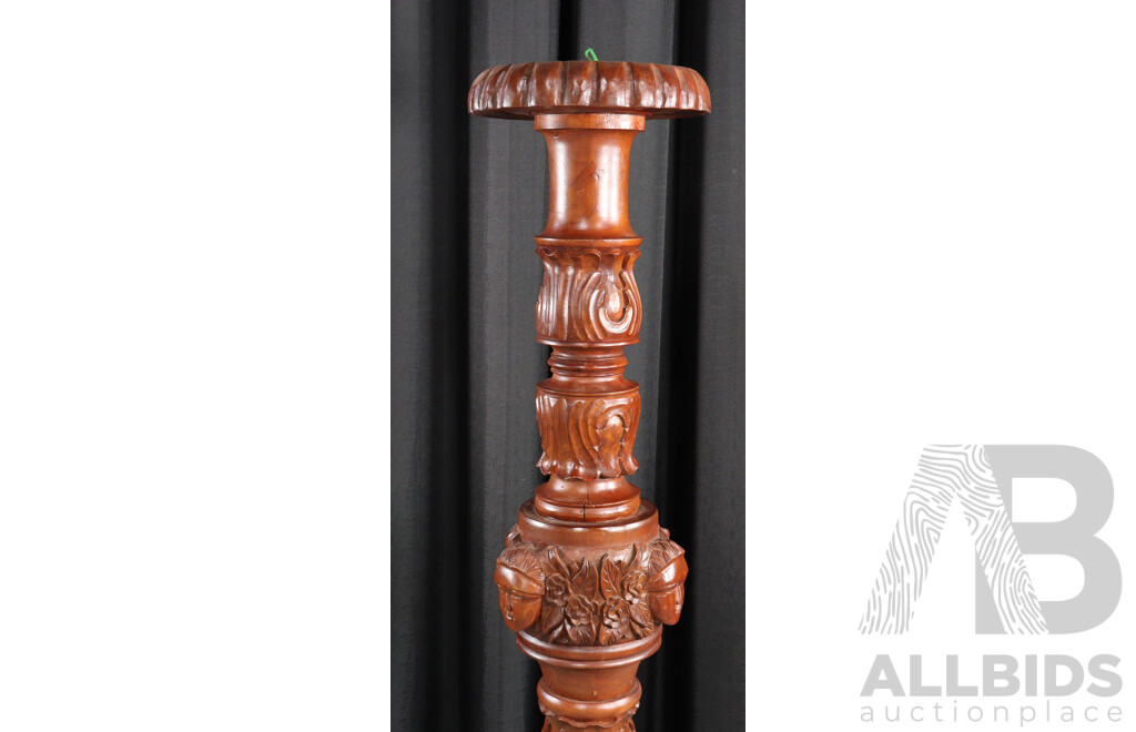 Large Heavily Carved Torchère