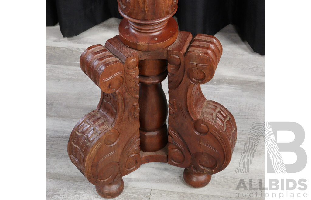 Large Heavily Carved Torchère