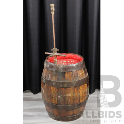 Vintage Timber Tooth and Co Beer Keg with Brass Tap