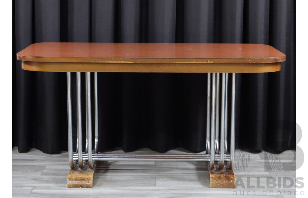 Art Deco Dining Table with Three CRO Chairs