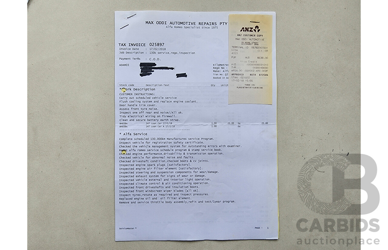 4/2010 Alfa Romeo 159 2.2 JTS Ti MY09 4d Sedan Black 2.2L