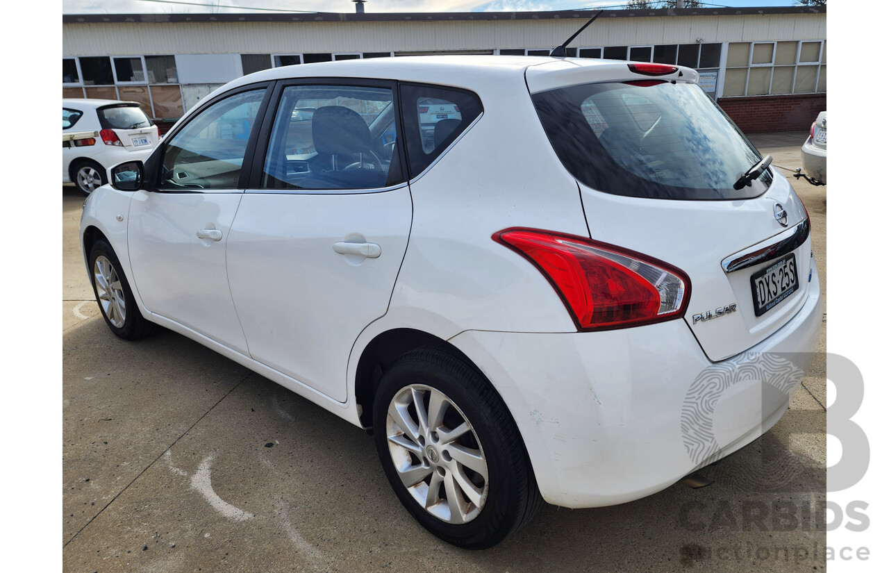 2/2015 Nissan Pulsar ST C12 SERIES 2 5d Hatchback White 1.8L