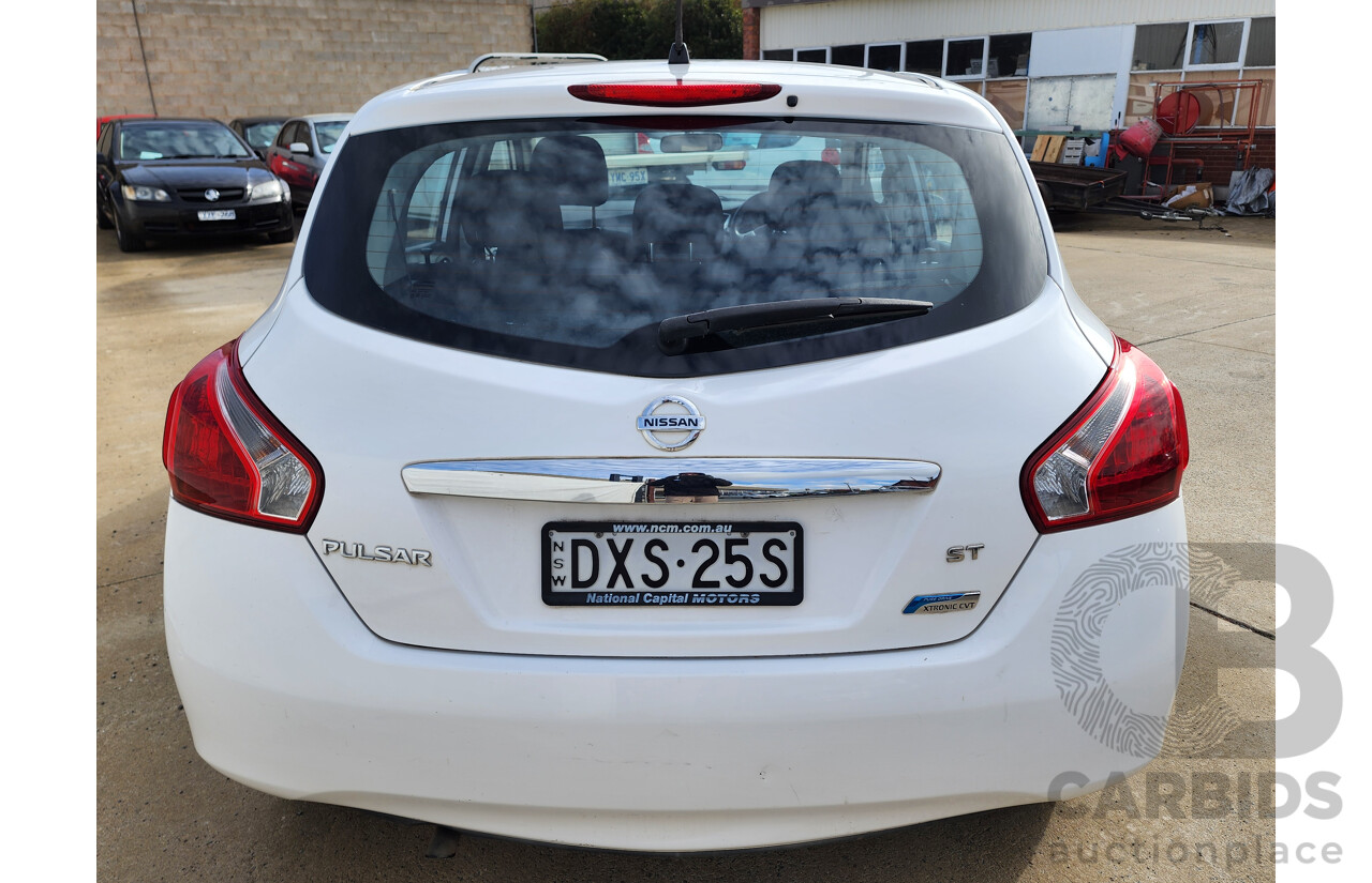 2/2015 Nissan Pulsar ST C12 SERIES 2 5d Hatchback White 1.8L