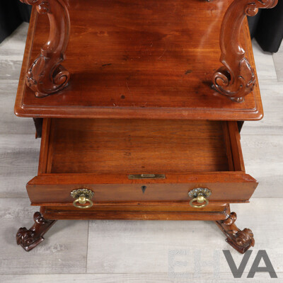 Impressive Victorian Mahogany Three Tier What Not with Marble Top