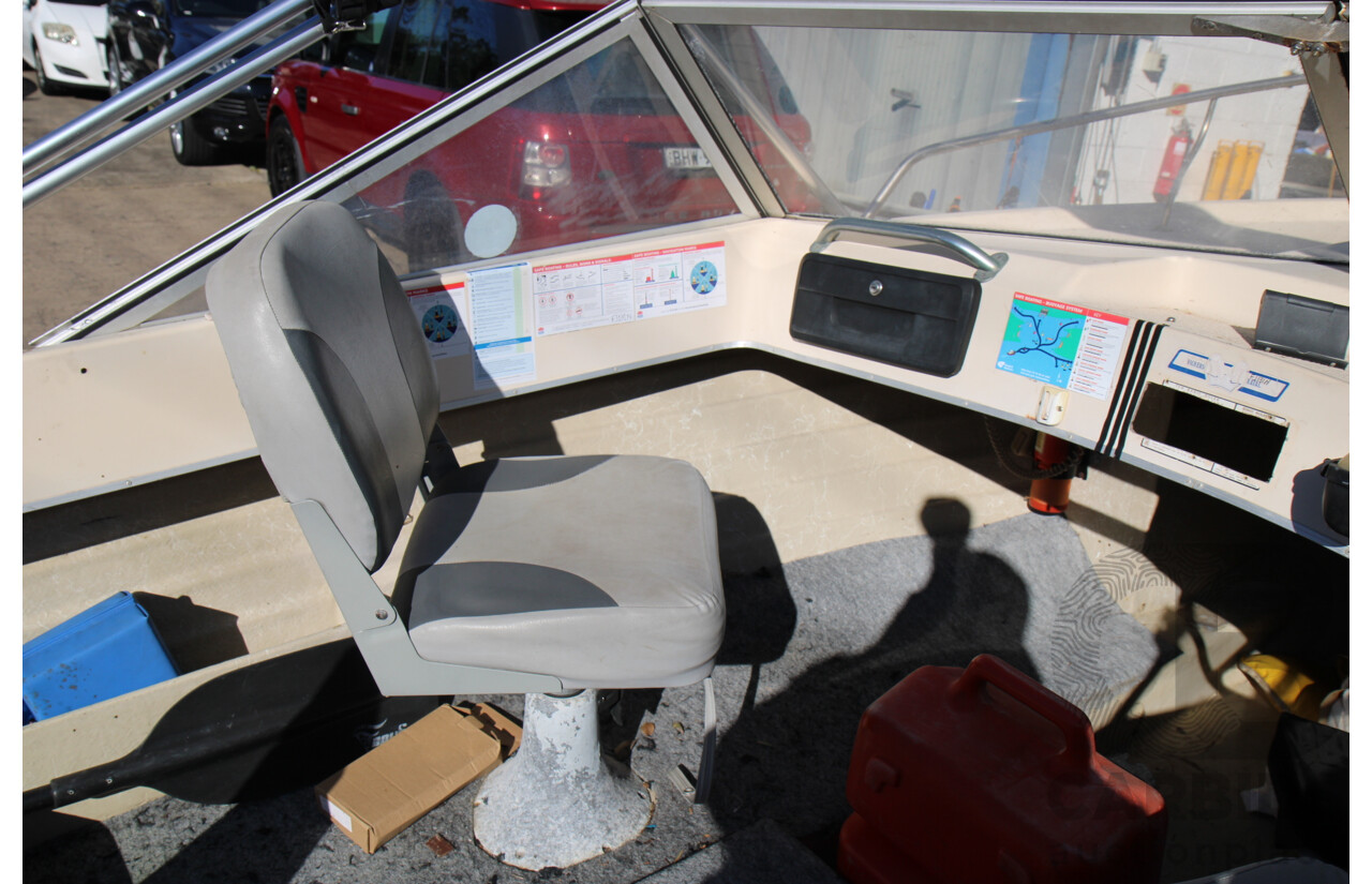 5m Fiberglass Runabout Boat with 90Hp Mariner Motor and Trailer