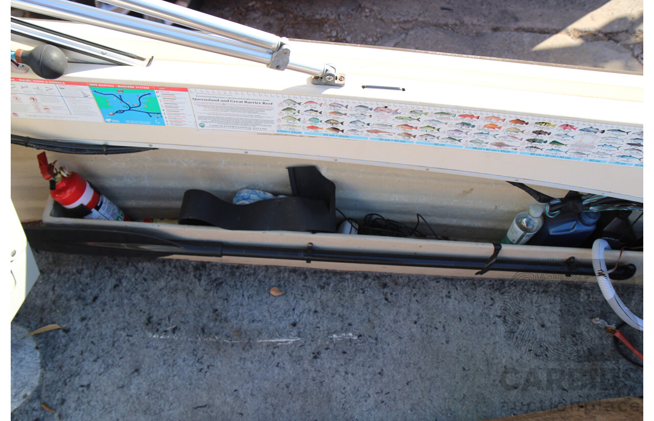 5m Fiberglass Runabout Boat with 90Hp Mariner Motor and Trailer