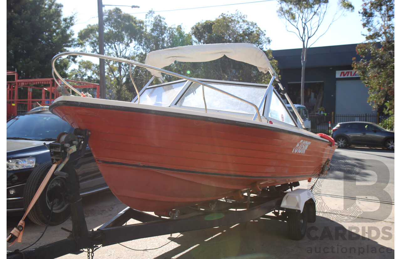 5m Fiberglass Runabout Boat with 90Hp Mariner Motor and Trailer