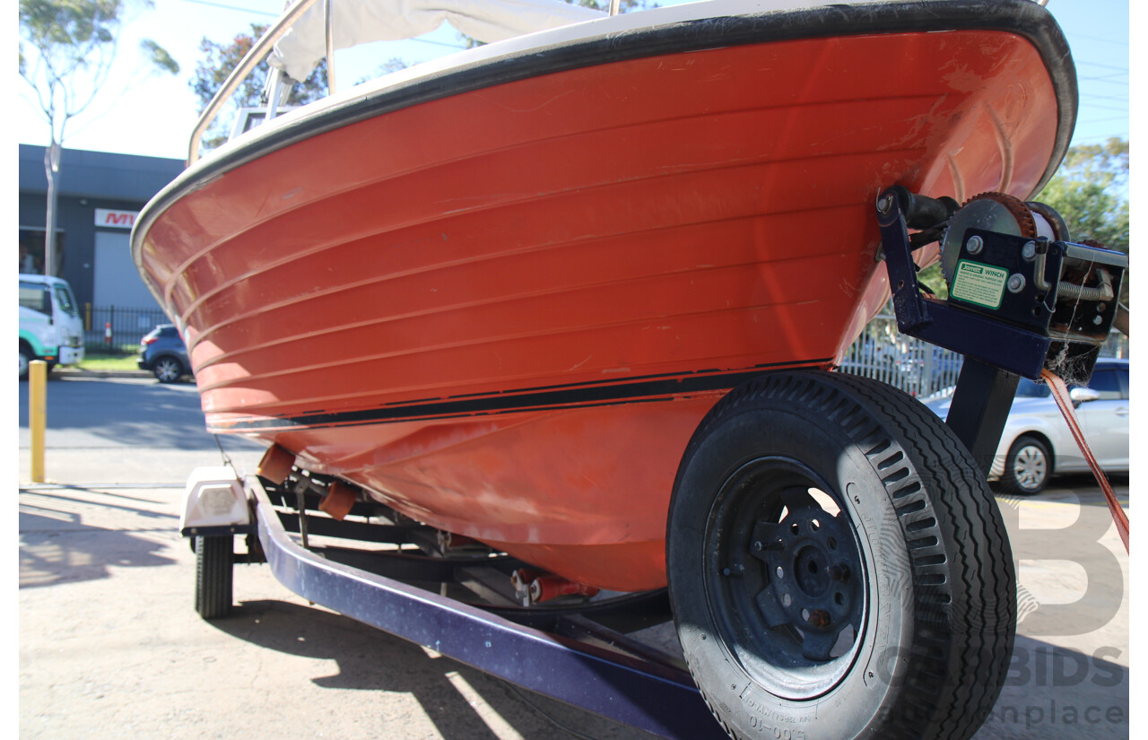 5m Fiberglass Runabout Boat with 90Hp Mariner Motor and Trailer