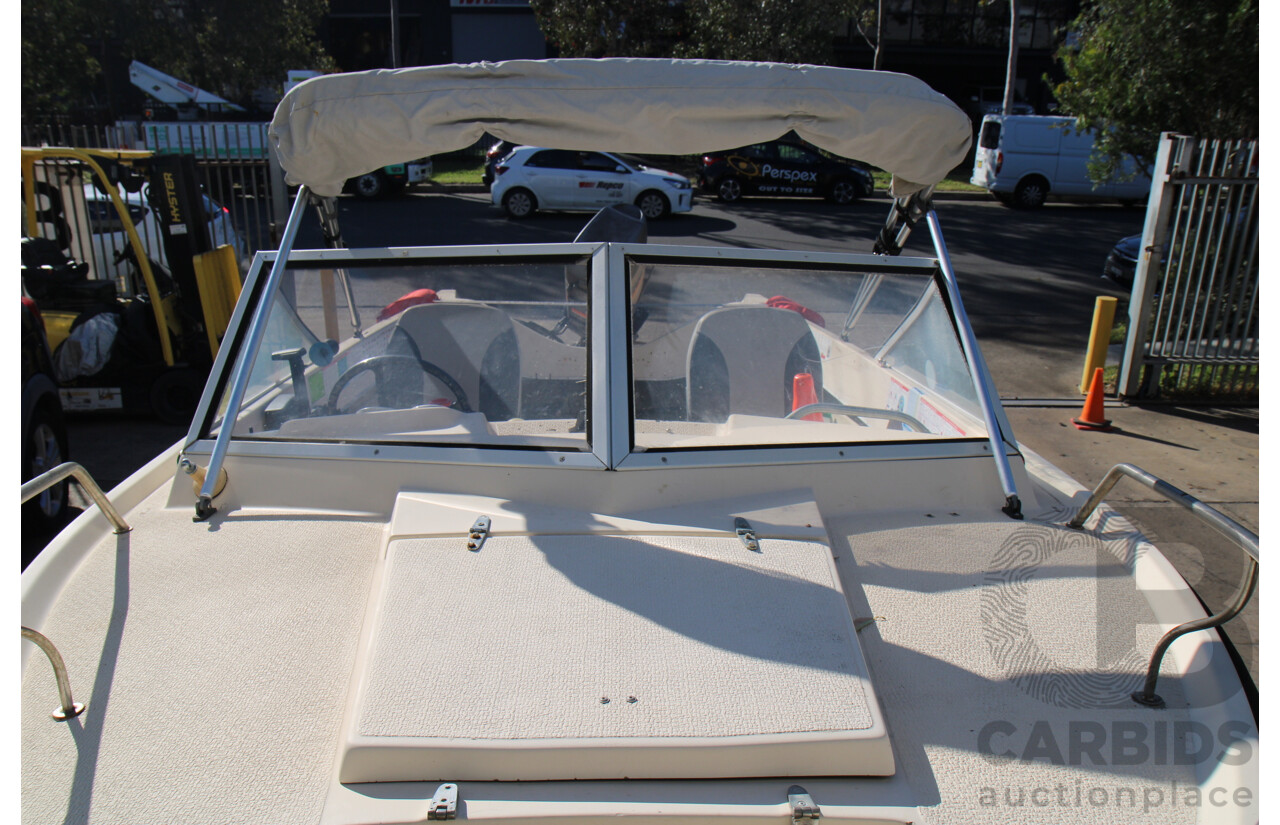 5m Fiberglass Runabout Boat with 90Hp Mariner Motor and Trailer