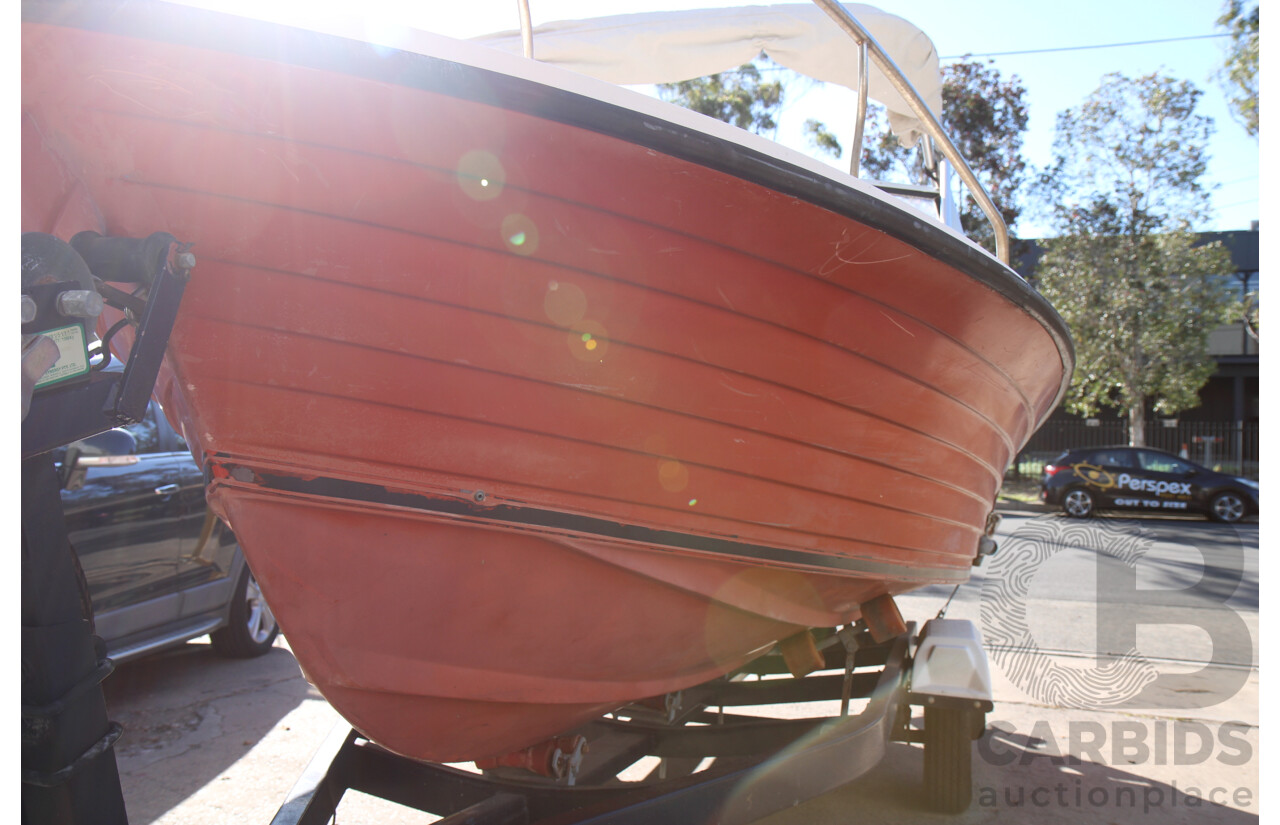 5m Fiberglass Runabout Boat with 90Hp Mariner Motor and Trailer