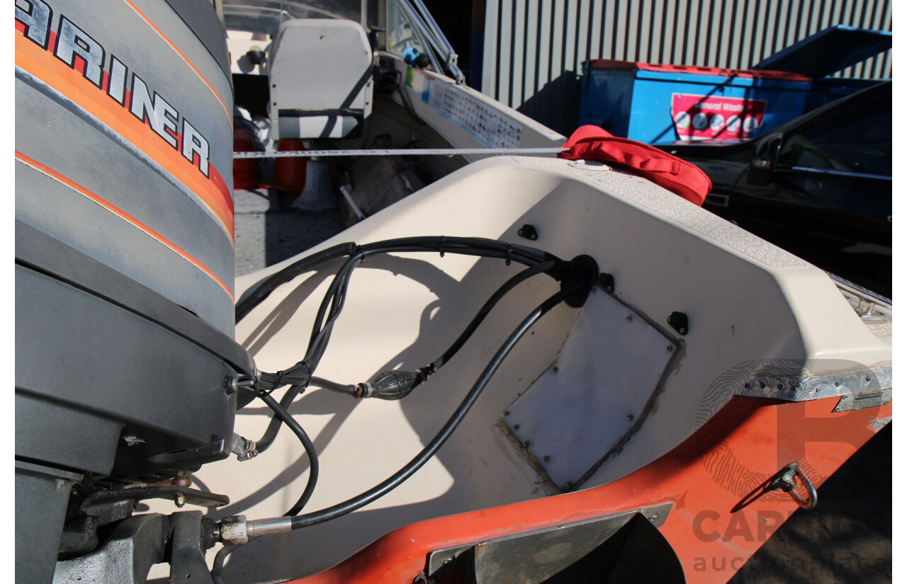 5m Fiberglass Runabout Boat with 90Hp Mariner Motor and Trailer