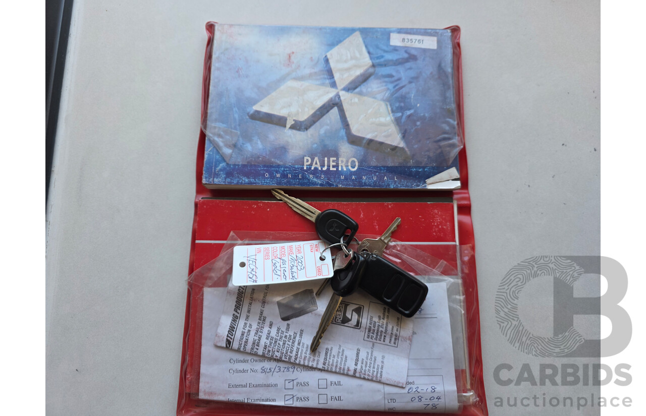 12/2003 Mitsubishi Pajero Exceed LWB (4x4) NP 4d Wagon White 3.8L - 7 Seats Dual Fuel