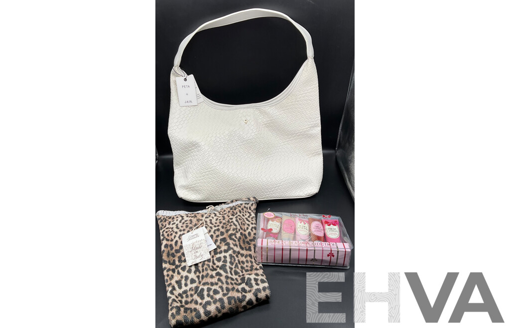 PETA + JAIN Handbag, Nicole Miller Hand Cream Collection and Laggia De Tessitori Top  - Lot of 3