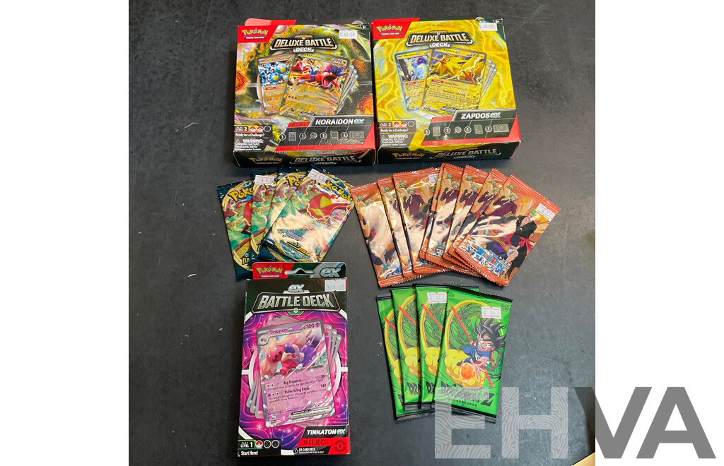 Pokémon Deluxe Battle Game Card Sets & Battle Deck Packs & One Piece Packs & Dragonball Z Packs