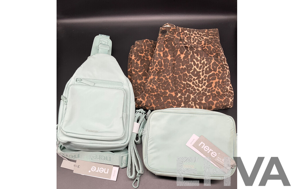 NERE Sling Backpack and Crossbody Bag, COTTON on Shorts - Lot of 3