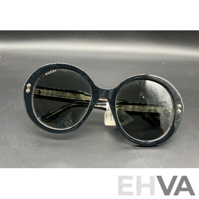 Sunglasses Black Round Branded Gucci