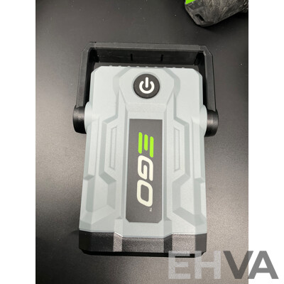 EGO 10.0Ah 56V Lithium-Ion ARC Battery, EGO 5.0Ah 56V Lithium-Ion ARC Battery and AC/DC Inverter - Lot of 3