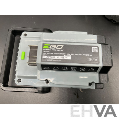 EGO 10.0Ah 56V Lithium-Ion ARC Battery, EGO 5.0Ah 56V Lithium-Ion ARC Battery and AC/DC Inverter - Lot of 3