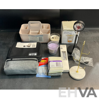 Assorted ANKO Household Items - Included Travel Bag, Candles,Caddy & More