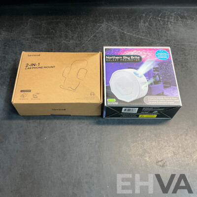 Northern Sky Brite Galaxy Projector & Lamicall 2 in 1 Car Phone Mount - Lot of 2