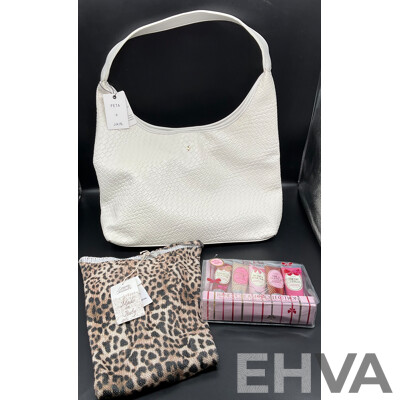 PETA + JAIN Handbag, Nicole Miller Hand Cream Collection and Laggia De Tessitori Top  - Lot of 3