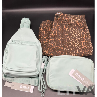 NERE Sling Backpack and Crossbody Bag, COTTON on Shorts - Lot of 3