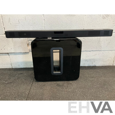 LG Wireless Sound Bar (SN5Y) and SONOS SUB - Lot of 2
