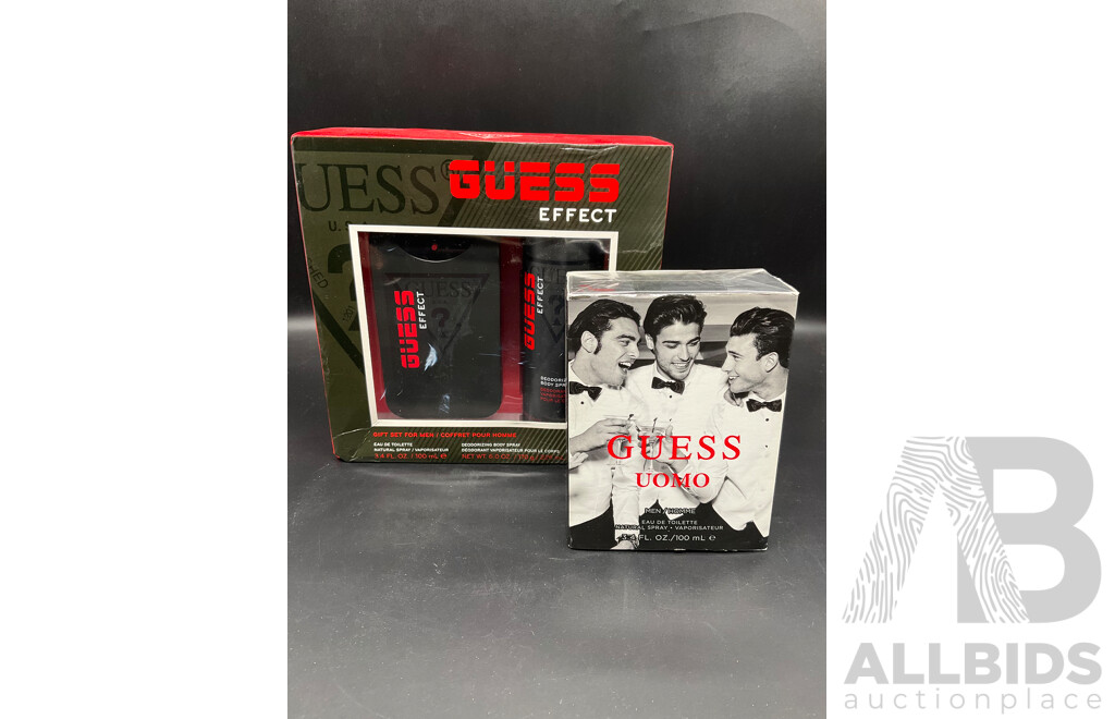GUESS UOMO 100ml Eau De Toilette, GUESS  Effect  Eau De Toilette Gift Set - Lot of 2