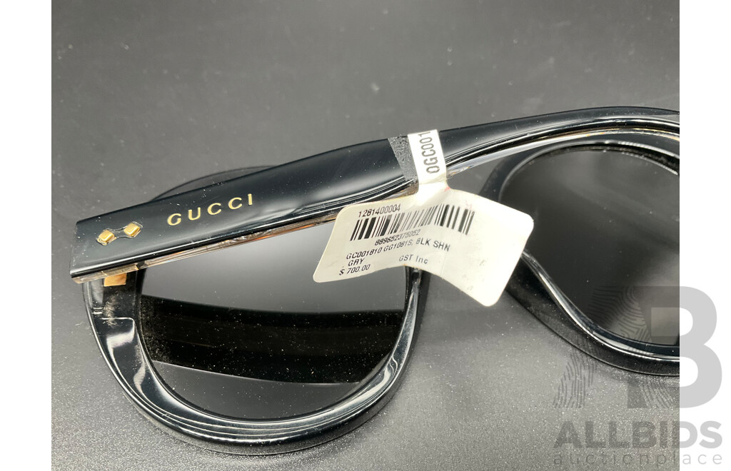 Sunglasses Black Round Branded Gucci