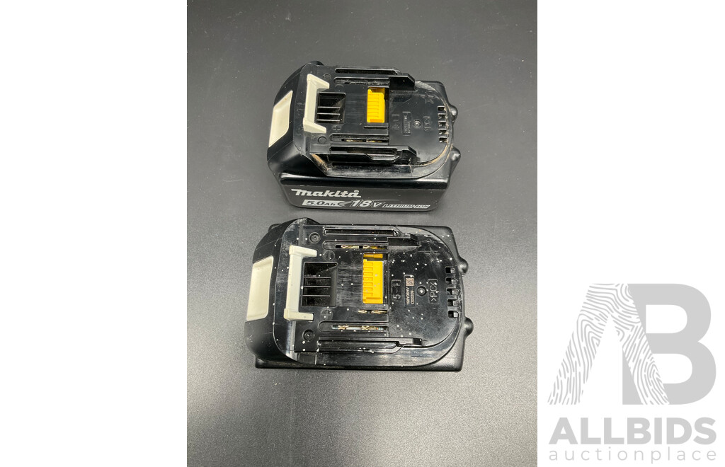 MAKITA  5.0Ah 18V Lithium Battery - Lot of 2