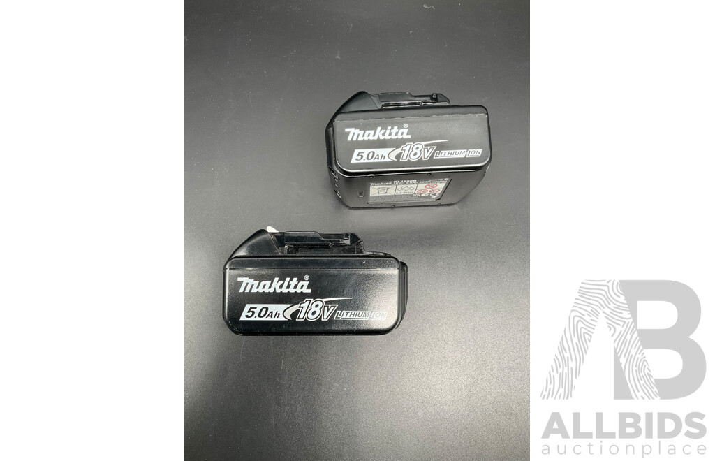 MAKITA  5.0Ah 18V Lithium Battery - Lot of 2