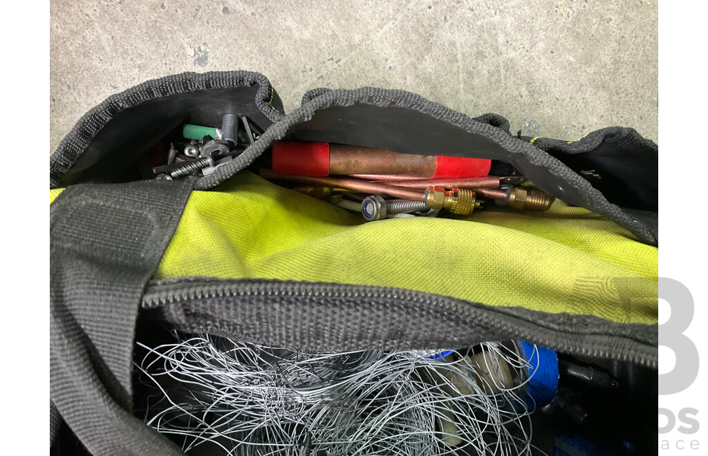 RYOBI Tool Bags with Tools and Hammer Drill with Battery